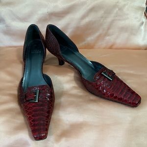 Stuart Weitzman Buckle Red Heels